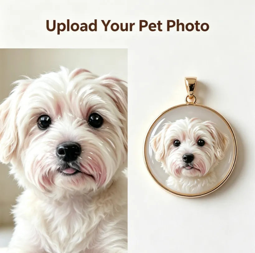 Custom Pet Portrait Pendant - Made From Your Pet's Photo, Personalized Gift for Dogs & Cats(Free Shi - alternate product view