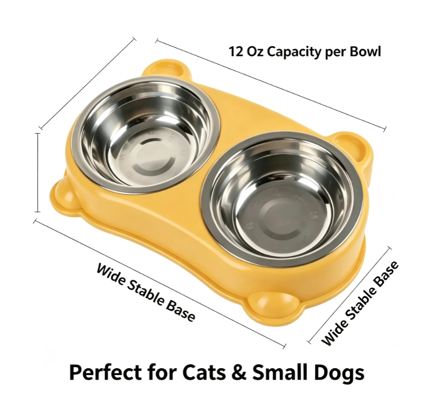 No-Spill Double Pet Bowl - product design detail