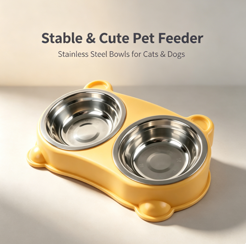 No-Spill Double Pet Bowl - feature detail
