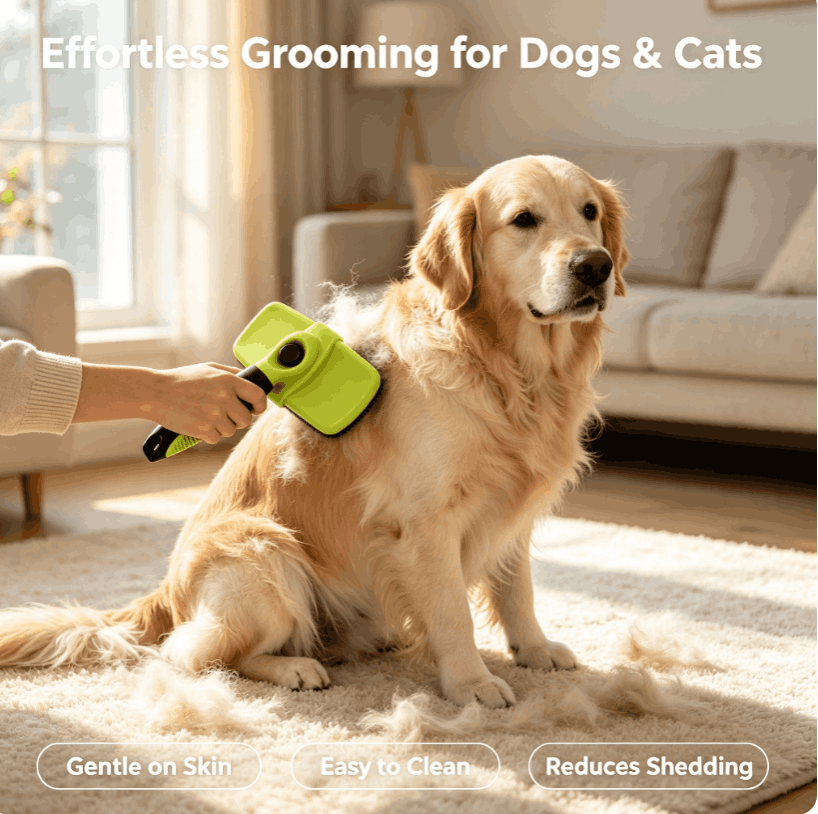 One-Touch Self-Cleaning Slicker Brush - product presentation