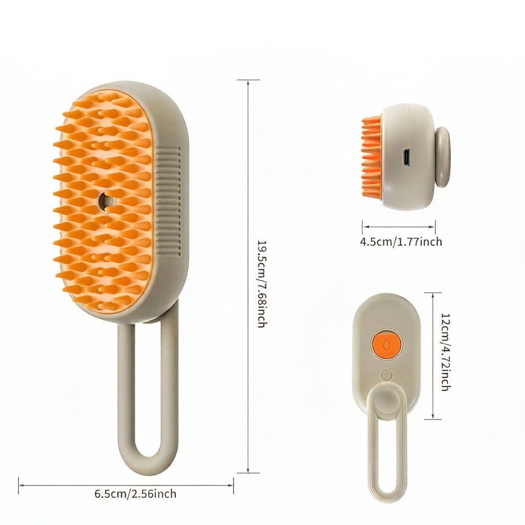 PetNest 4-in-1 Silicone Pet Grooming Brush - Massage, Mist & Self-Cleaning - additional product view