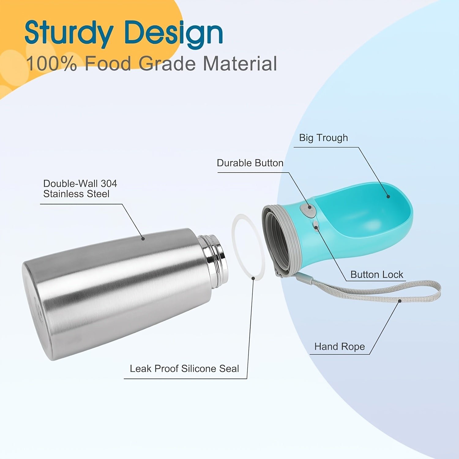 Portable Dog Water Bottle - Leak-Proof & BPA-Free - product detail view