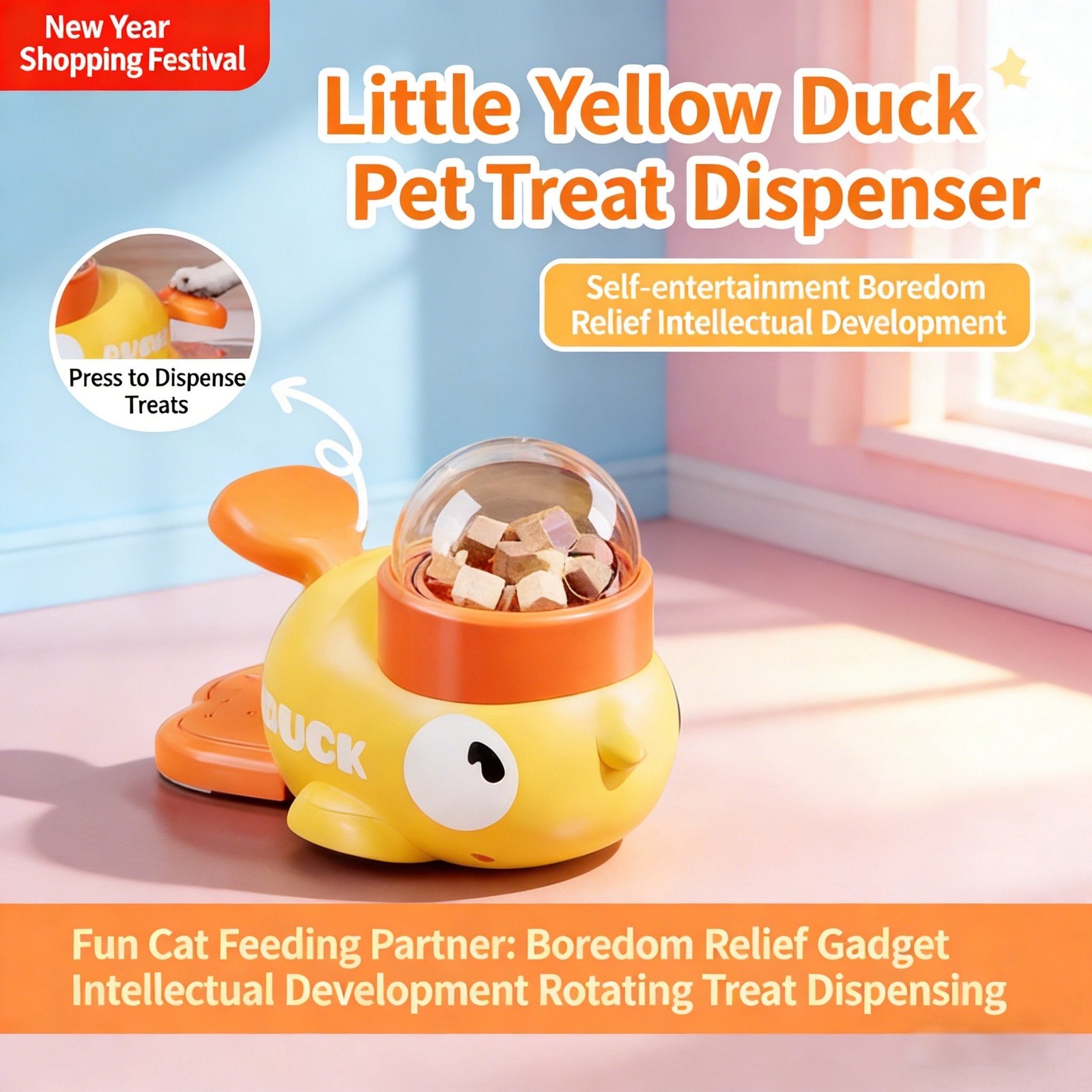 SmartDuckT Treat-Dispensing Puzzle Toy - additional product view