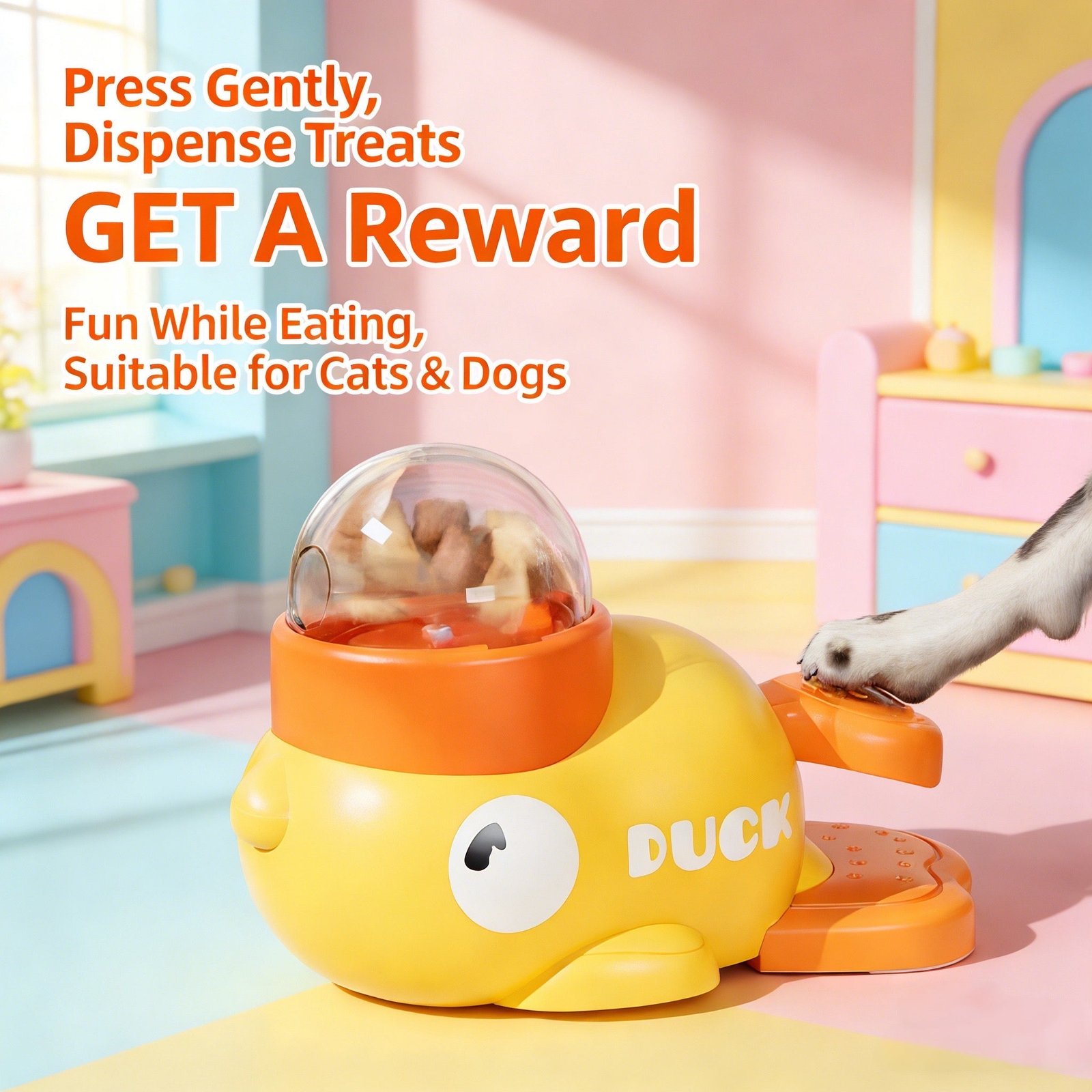 SmartDuckT Treat-Dispensing Puzzle Toy - close-up product view