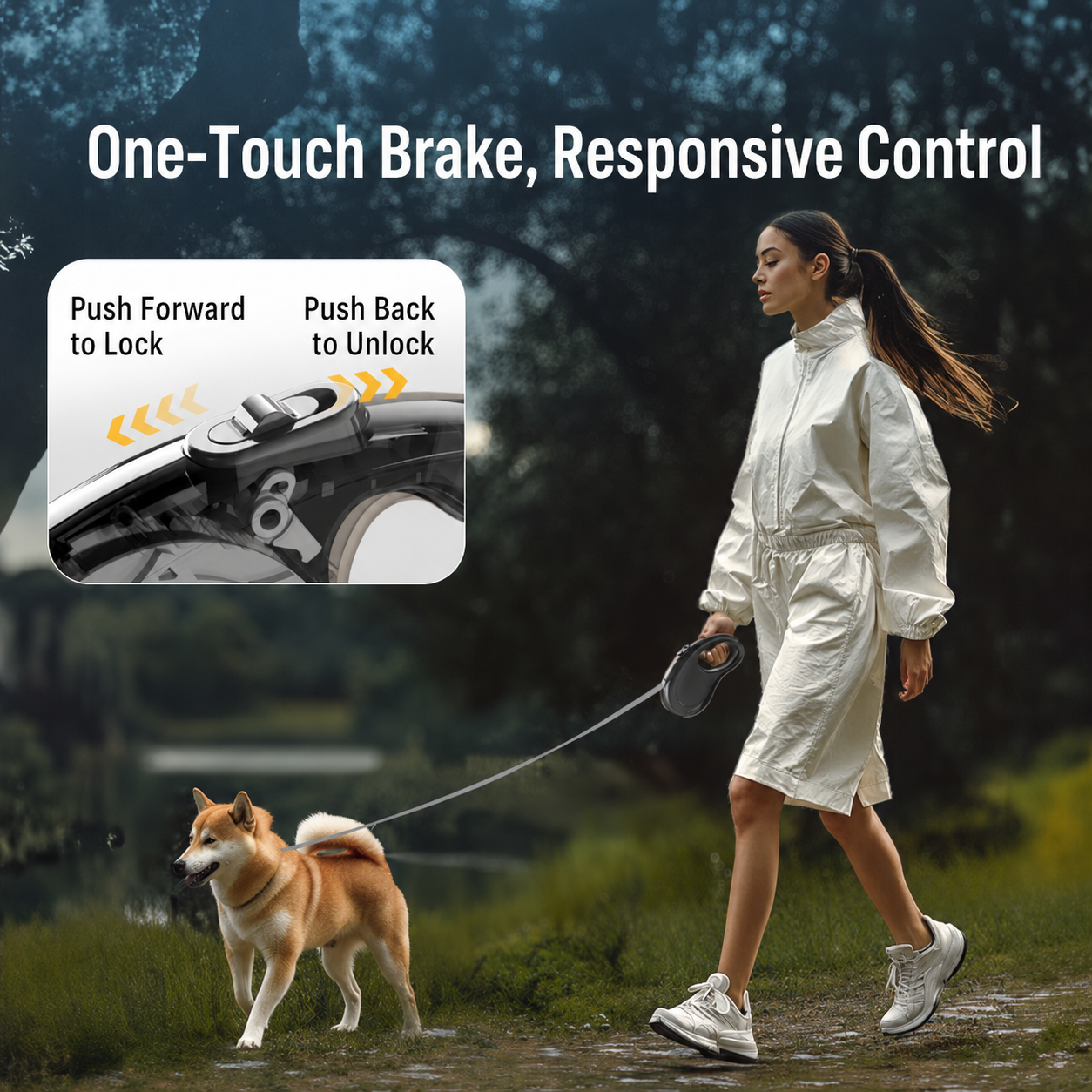 FlexiStrideT Retractable Pet Leash - close-up product view