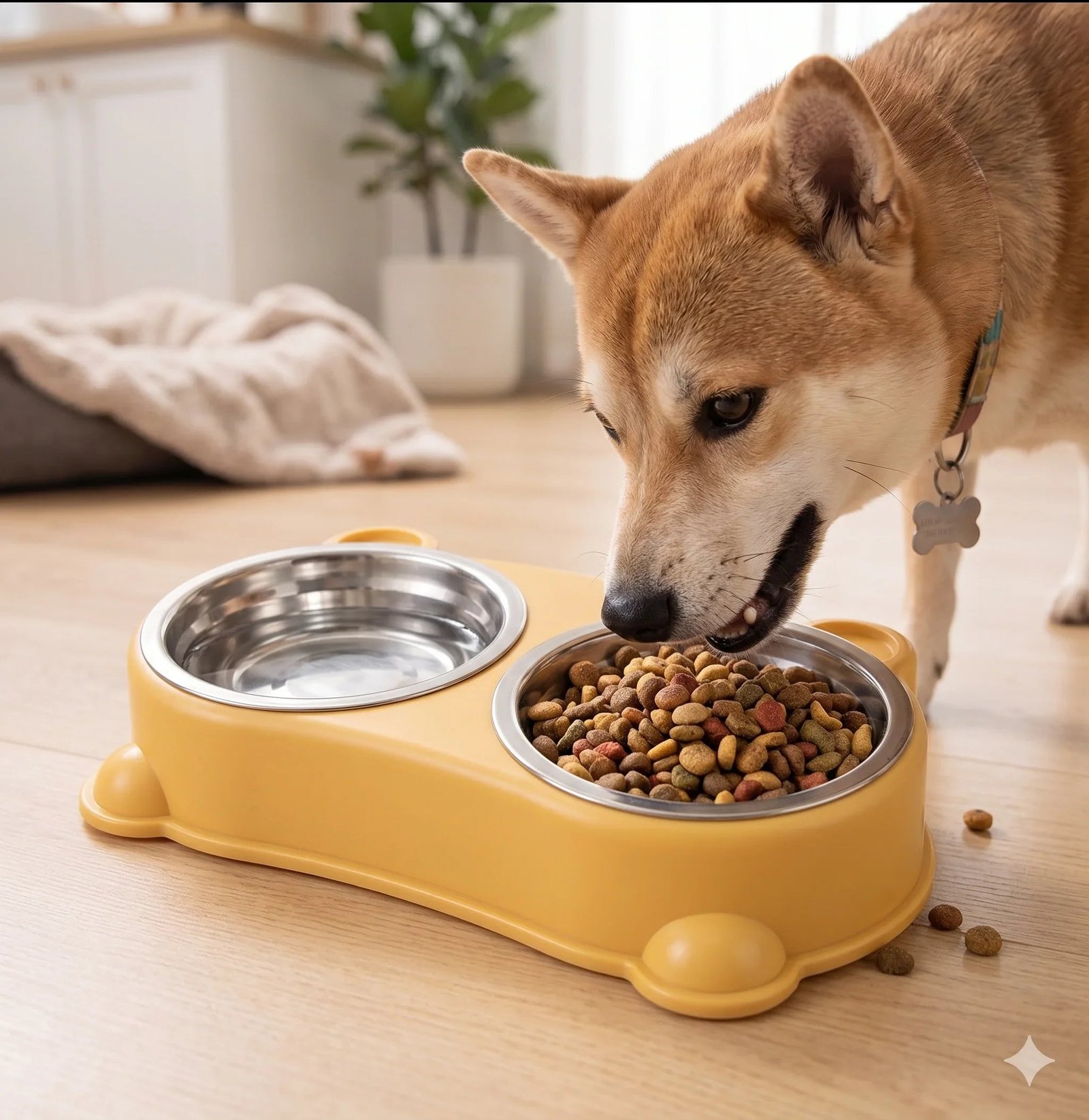 No-Spill Double Pet Bowl - additional detail view