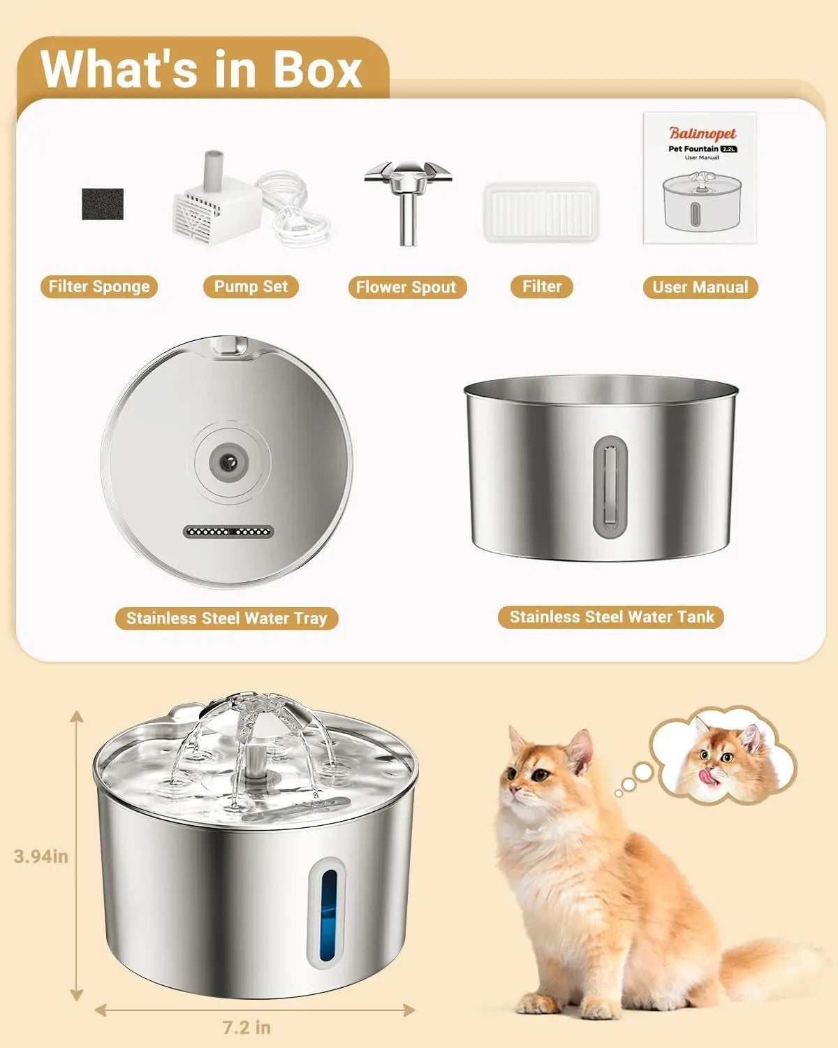 Ultra-Quiet Automatic Pet Water Fountain - product design detail