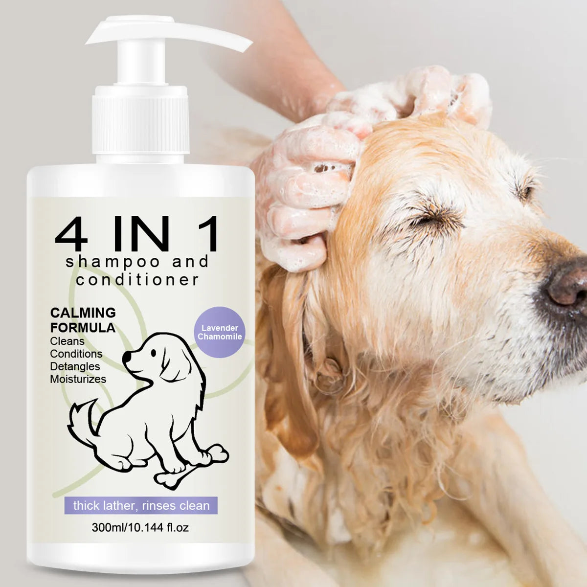 4-in-1 Pet Shampoo & Conditioner for Dogs & Cats - Anti Hair Loss, 300ml - feature detail