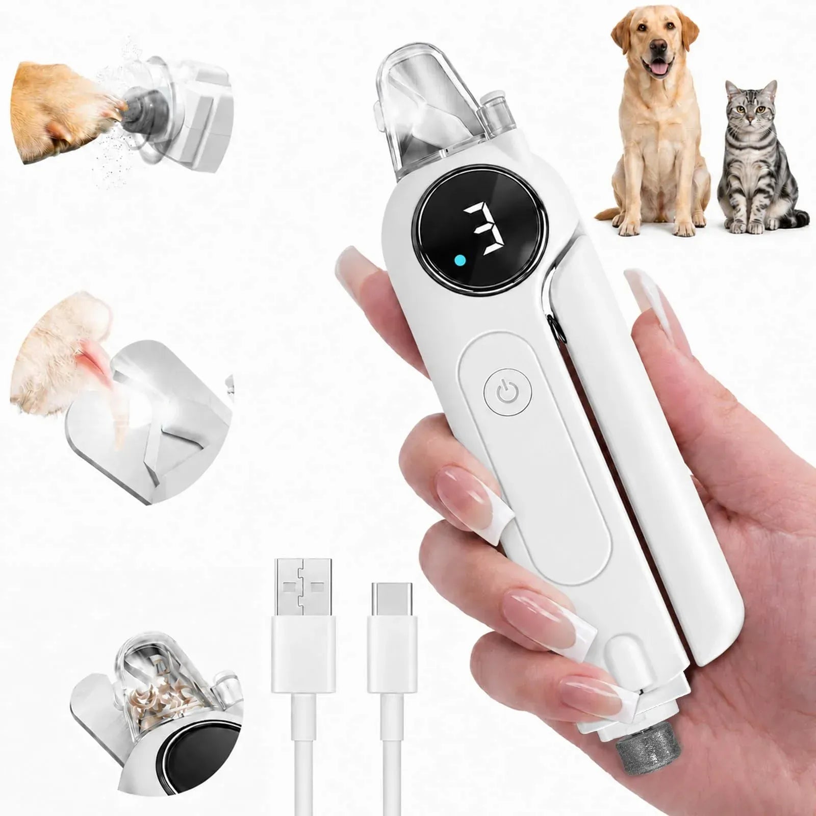 Pro-Glide 2-in-1 Electric Pet Nail Grinder & Clipper - main product view