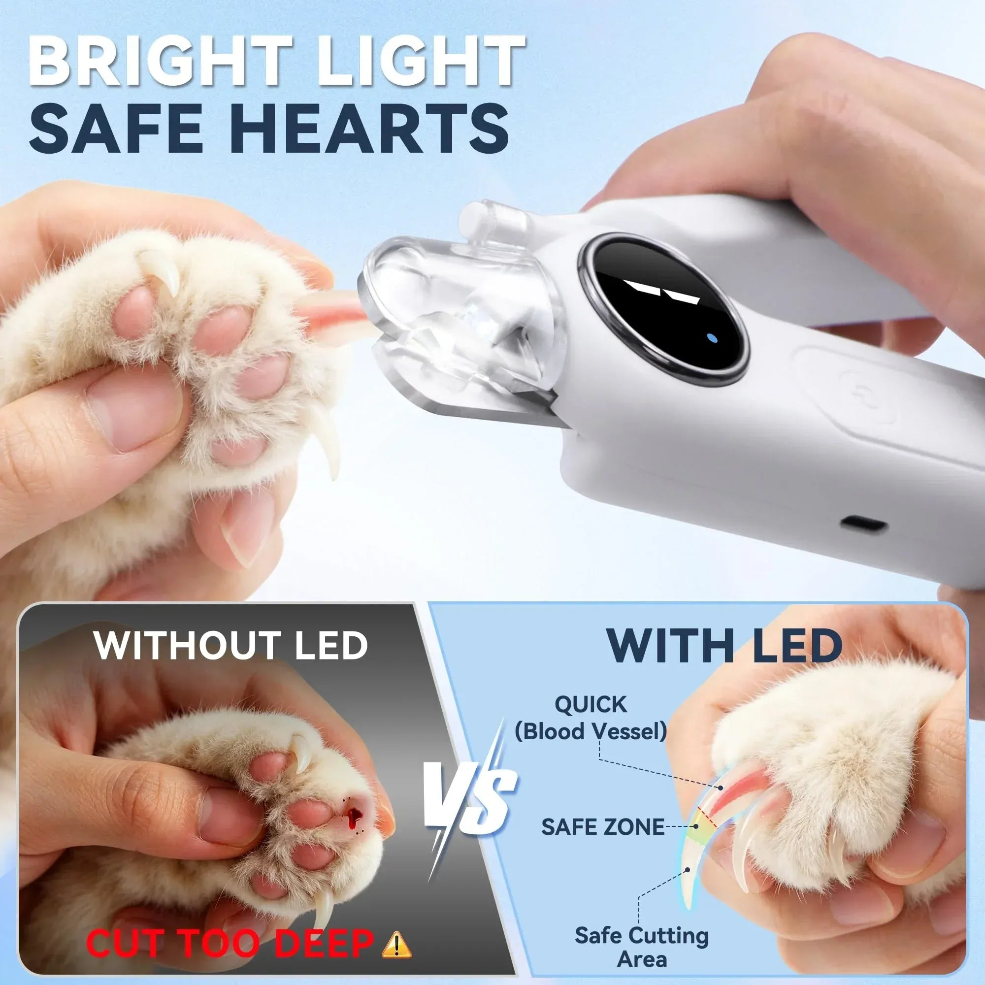 Pro-Glide 2-in-1 Electric Pet Nail Grinder & Clipper - product detail view