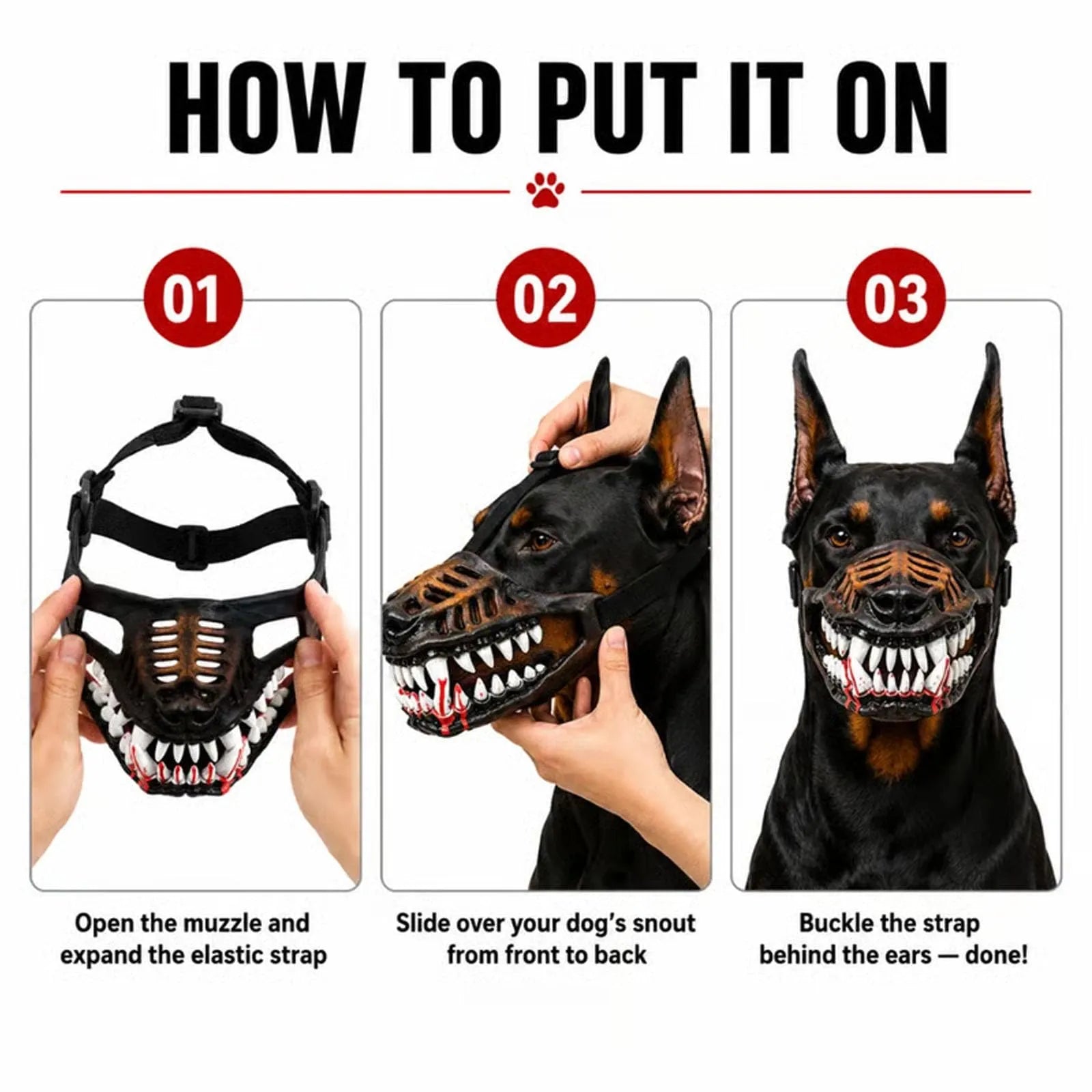 Spooky Dog Halloween Mask - Funny Pet Costume Accessory for Halloween Parties & Photos(Free Shipping) - feature detail
