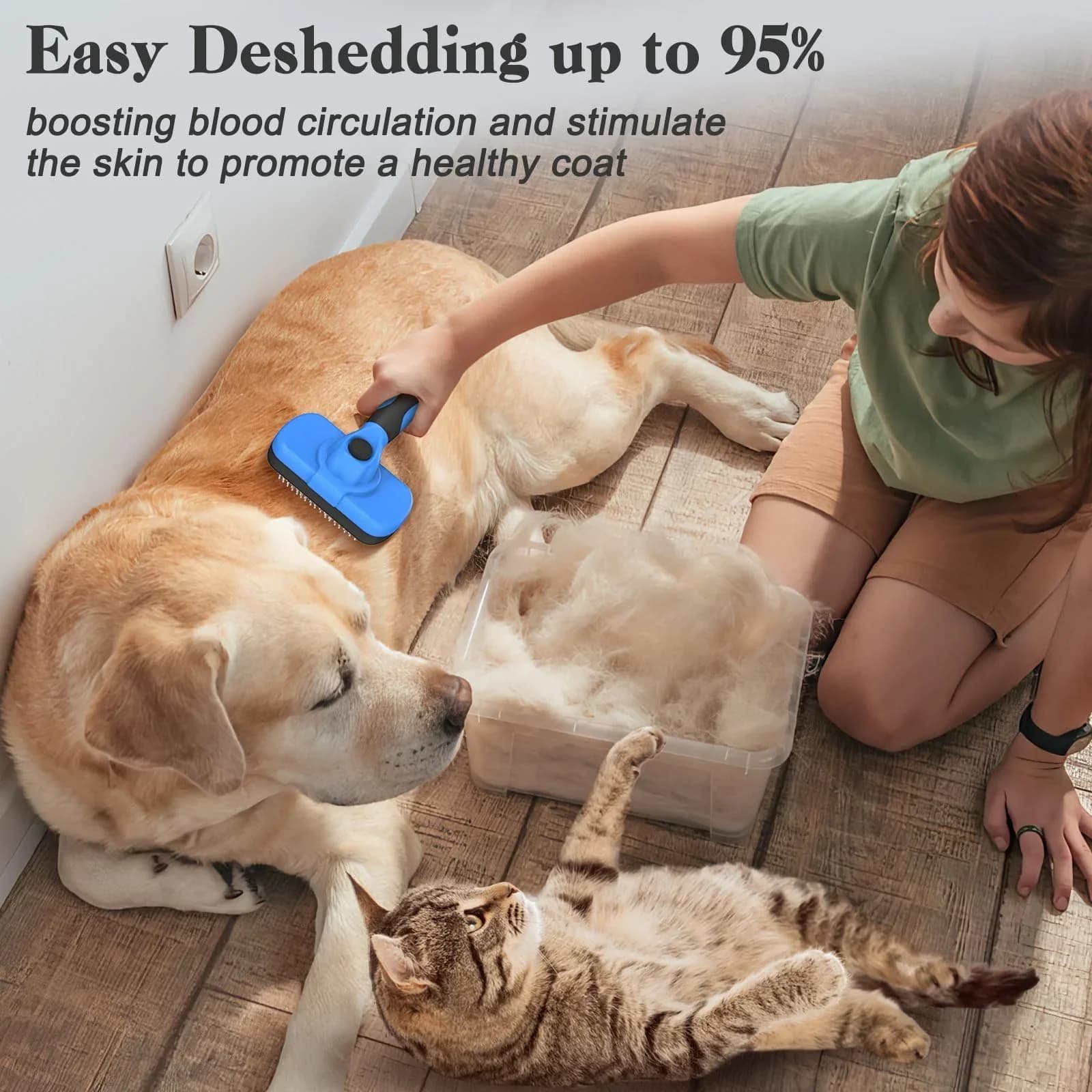 One-Touch Self-Cleaning Slicker Brush - additional detail view